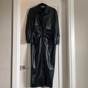 Zara Black Faux Leather Dress